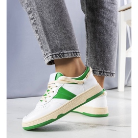 Zielone damskie sneakersy Marcella białe 2