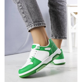 Zielone sneakersy na platformie Kristie białe 2