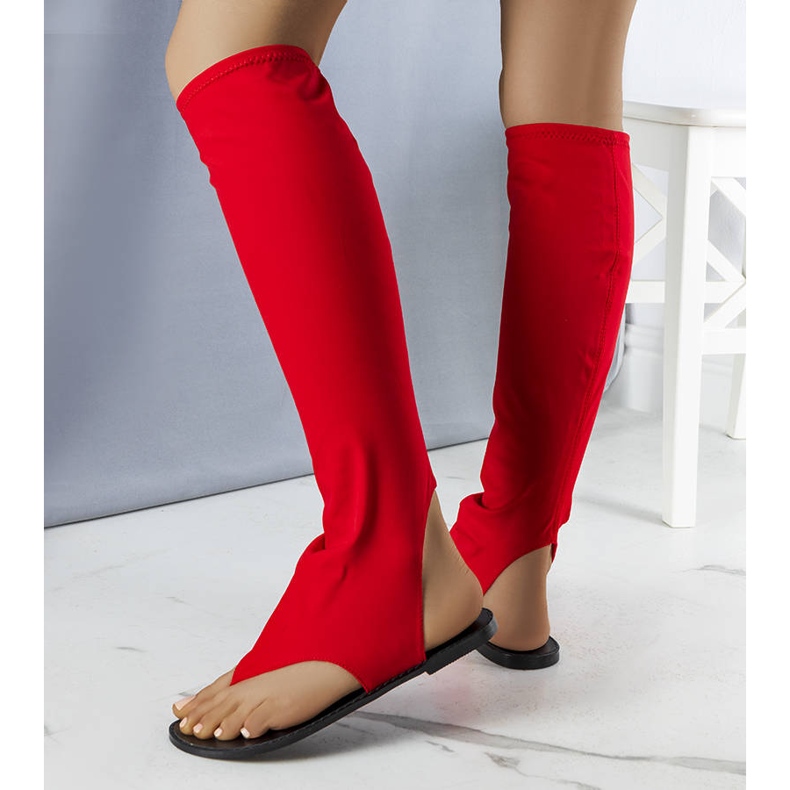 Czerwone japonki z długą cholewką Irma 1