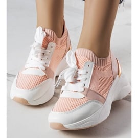 Różowe sneakersy na koturnie Ann 1
