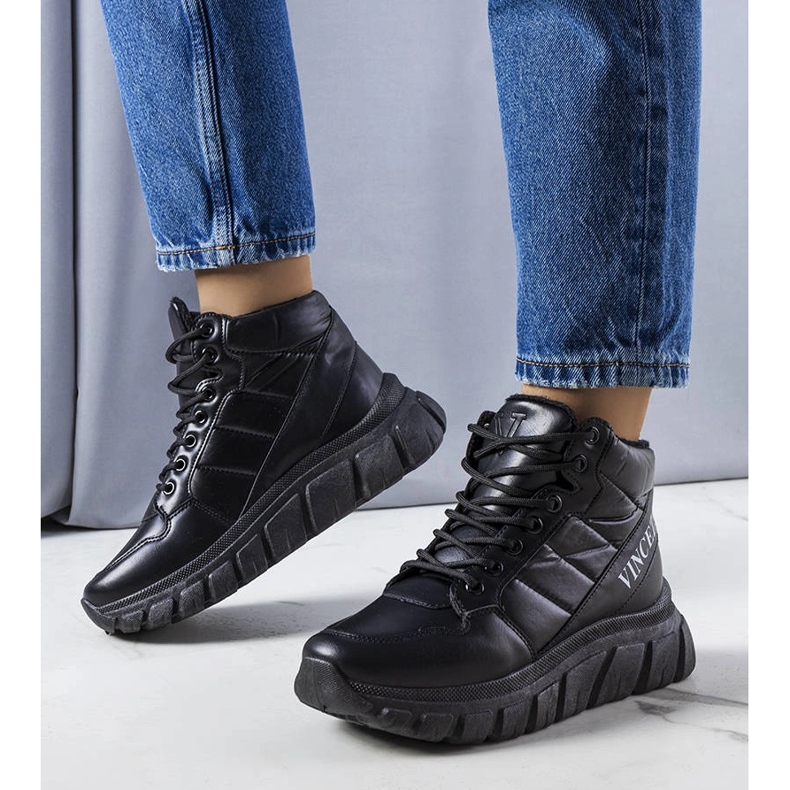 Czarne ocieplane śniegowce Luz 1