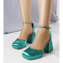 Zielone czółenka zdobione cyrkoniami Jodi 1