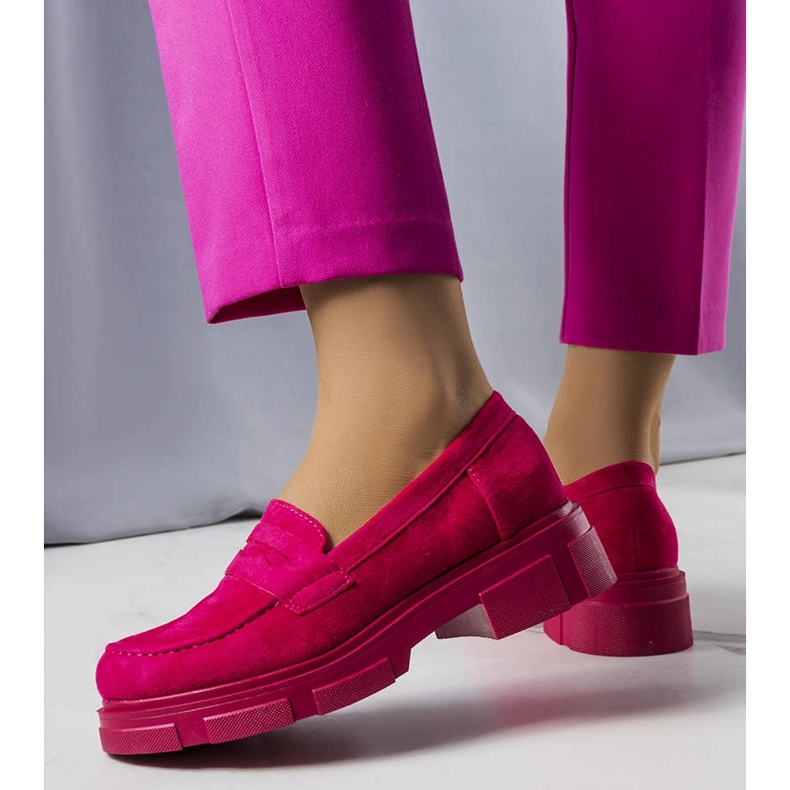 Różowe półbuty eko-zamsz Alacoque 1