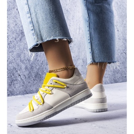 Szare sneakersy z żółtymi sznurówkami Aucoin 2