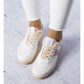 Biało-różowe damskie sneakersy Marcella białe 2