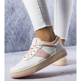 Biało-różowe damskie sneakersy Marcella białe 1