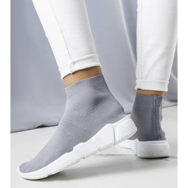 Szare wysokie sneakersy William 1