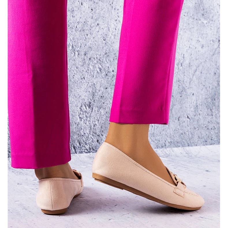 Beżowe klasyczne mokasyny Pitre beżowy 1