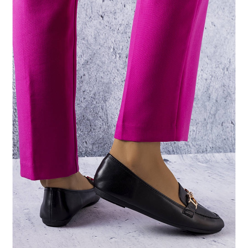 Czarne mokasyny z klamerką Sauvé 1