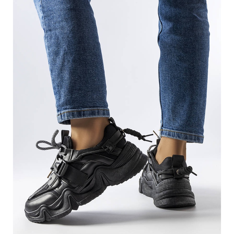 BM Czarne efektowne sneakersy Desforges 1