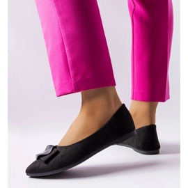 Czarne balerinki zdobione cyrkoniami Rémy 1