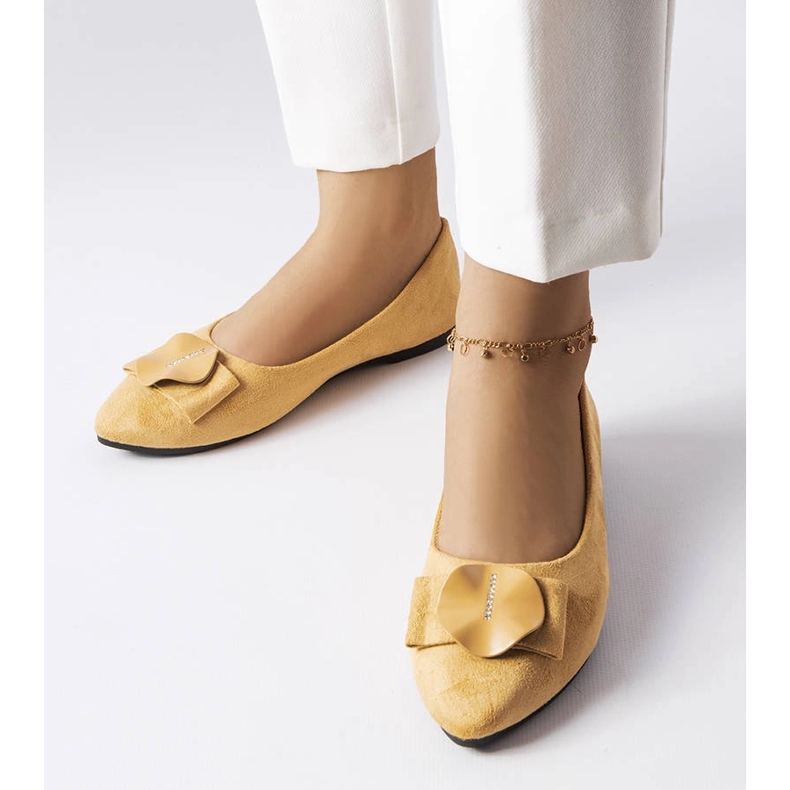 Beżowe balerinki zdobione cyrkoniami Rémy beżowy 1