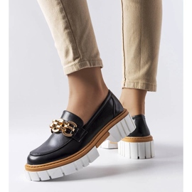 Czarne mokasyny na grubej podeszwie Casgrain 1