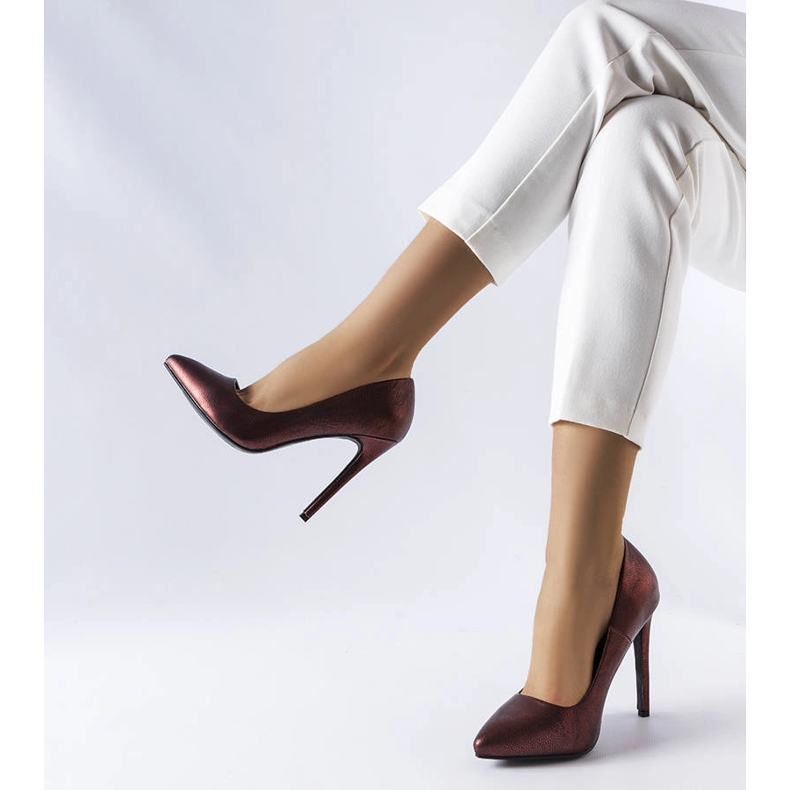 Czerwone szpilki z połyskiem Sébastopol 1