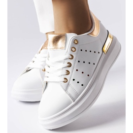 Białe sneakersy z kolorową perforacją Chalut 2