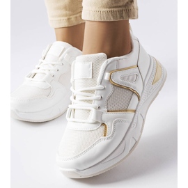 Białe sneakersy z łączonych materiałów Caya 2