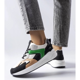 Czarne sneakersy z łączonych materiałów Riel białe 1