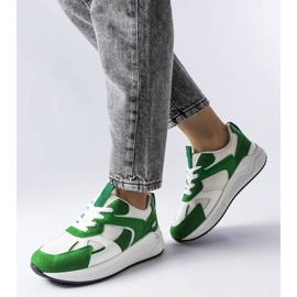 Zielone sneakersy z łączonych materiałów Riel 1