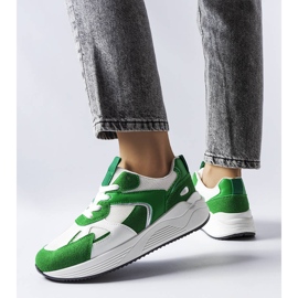Zielone sneakersy z łączonych materiałów Riel 2
