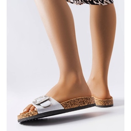 Srebrne klapki zdobione cyrkoniami Millicent srebrny 1