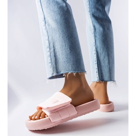 BM Różowe klapki zapinane na rzep Aleron 1