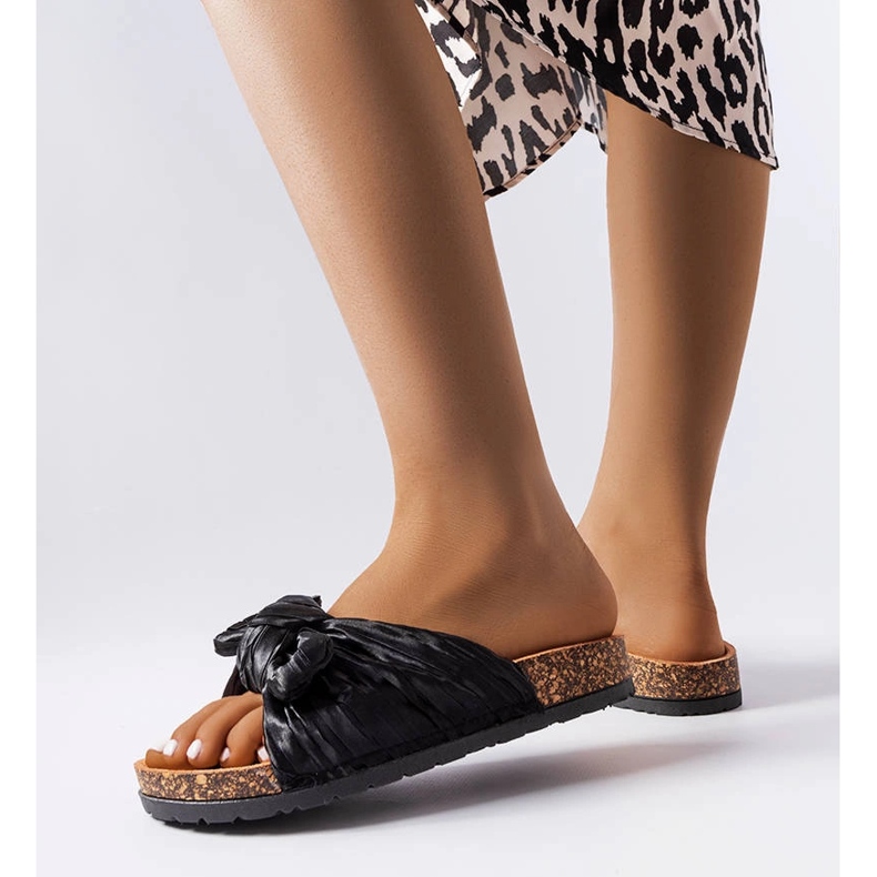 Czarne klapki z kokardą Duplanty 1