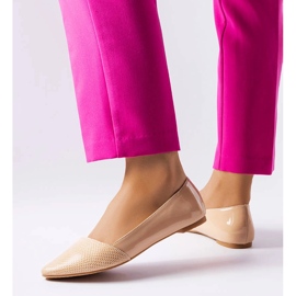 Beżowe eleganckie balerinki Riel beżowy 1