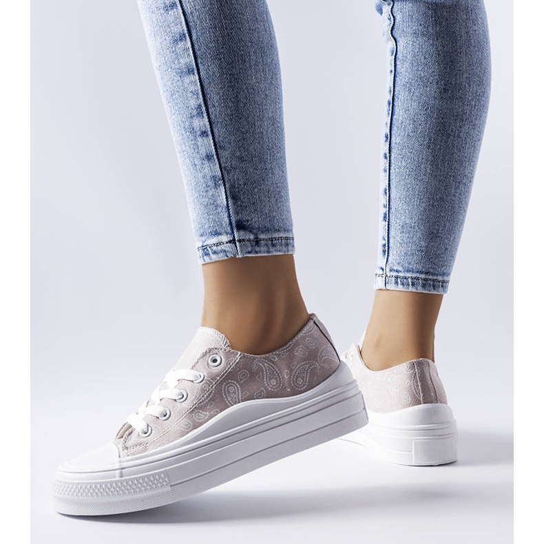 Szare trampki na platformie Bélair 1