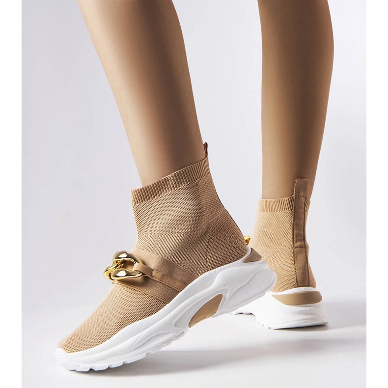 Brązowe sneakersy z łańcuchem Baptiste 1