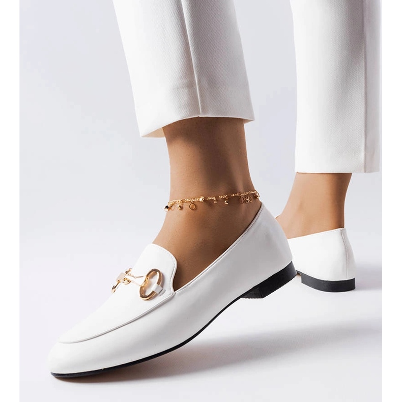 Białe mokasyny z klamerką Philip 1