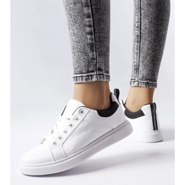 Biało-czarne sneakersy z tłoczeniem Dreux białe 1