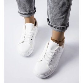 Biało-beżowe sneakersy z tłoczeniem Dreux białe 2