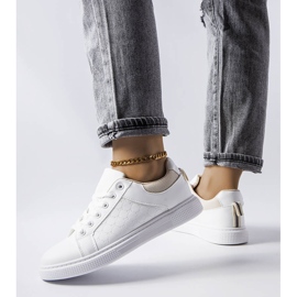 Biało-beżowe sneakersy z tłoczeniem Dreux białe 1