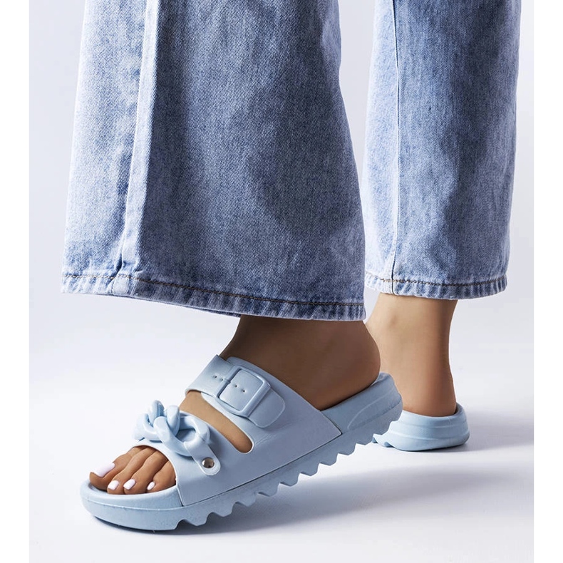 Niebieskie gumowe klapki Étoile 1