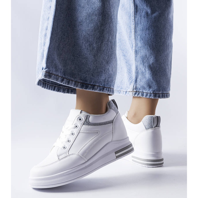 Białe sneakersy z brokatowymi wstawkami Bonevil 1