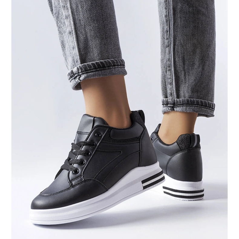 Czarne sneakersy z brokatem Bonevil 1