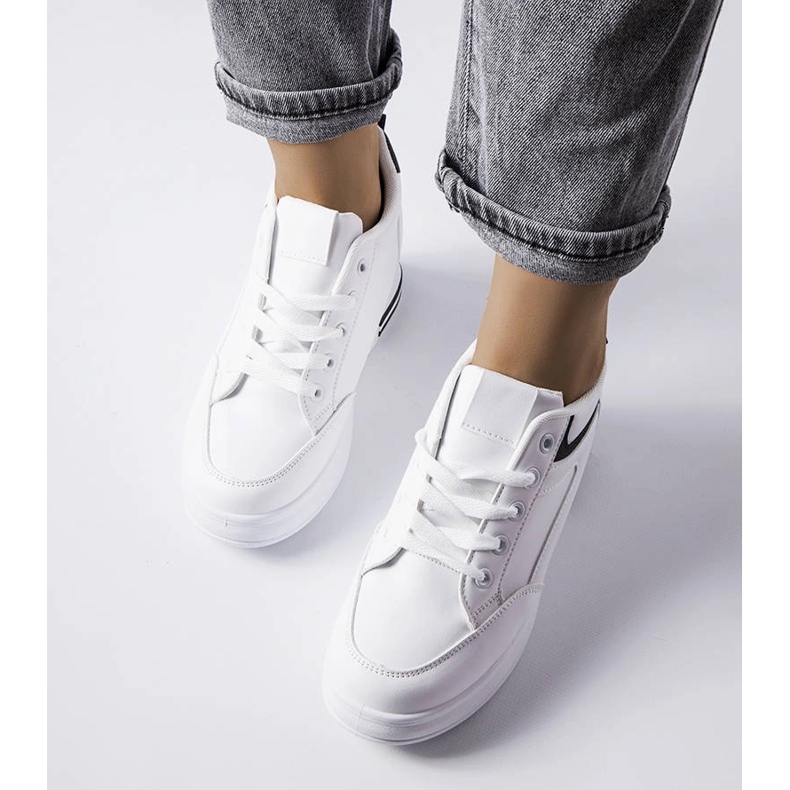 Białe sneakersy z brokatowymi wstawkami Bonevil 1