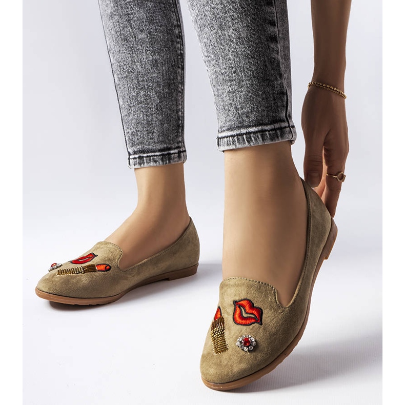 Zielone ozdobne balerinki Hillcrest 1