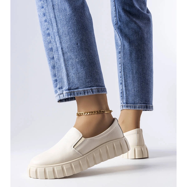 Beżowe półbuty LS5379 Taupe beżowy 1