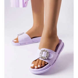 Fioletowe klapki zdobione cyrkoniami Griegsvei 1