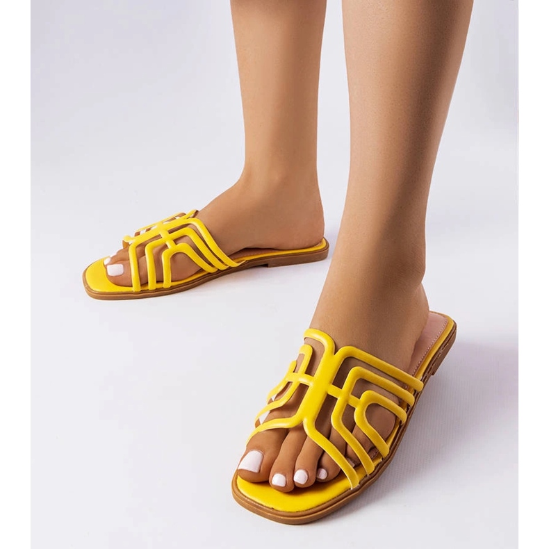 Żółte klapki damskie Gandy 1