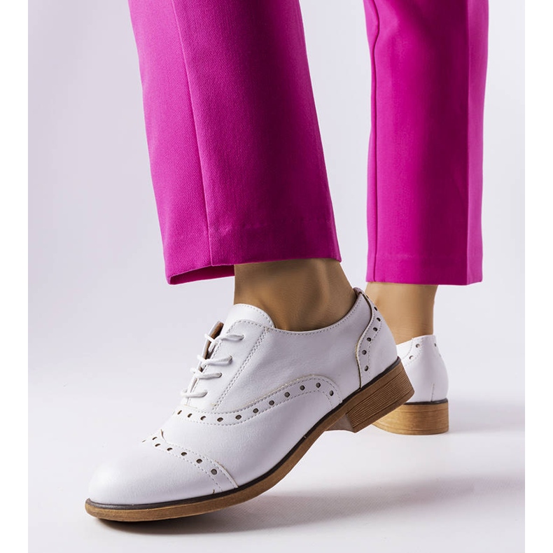 Białe półbuty LS5379 White 1