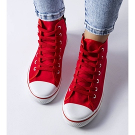 Czerwone trampki za kostkę Alaine 1