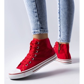 Czerwone trampki za kostkę Alaine 2