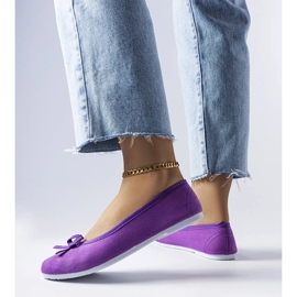 Fioletowe materiałowe balerinki Gendron 1