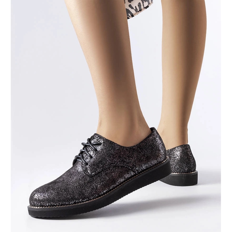 Czarne brokatowe półbuty Cemetery 1