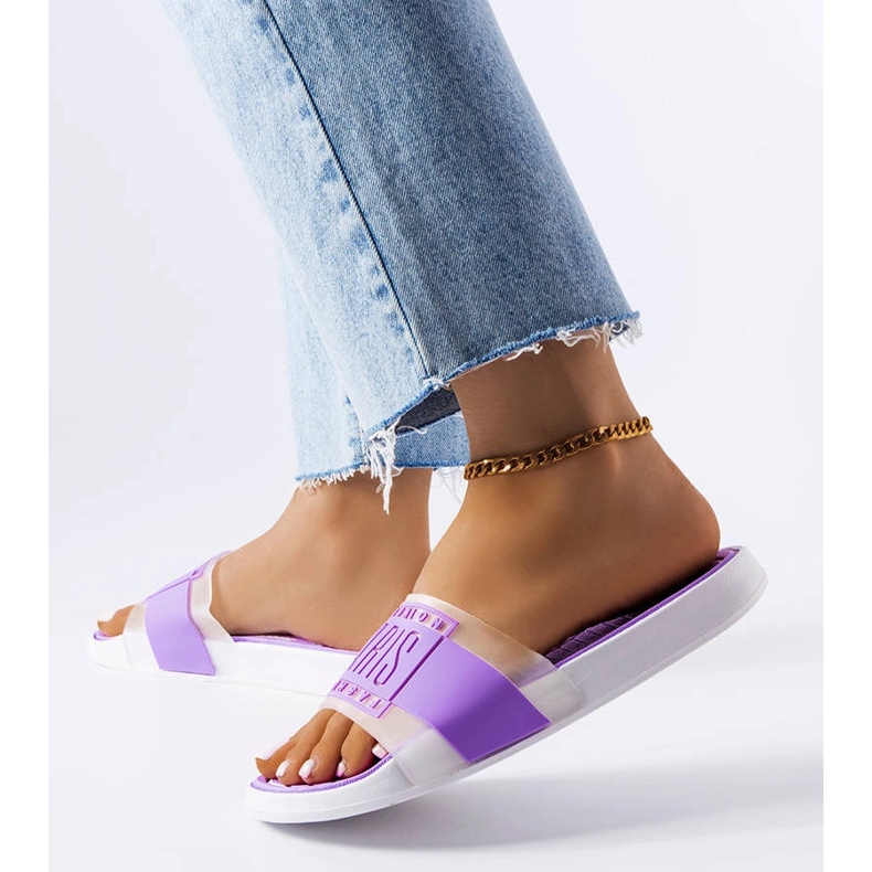 Fioletowe gumowe klapki Paris 1