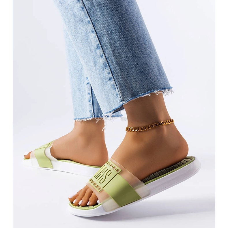 Zielone gumowe klapki Paris 1