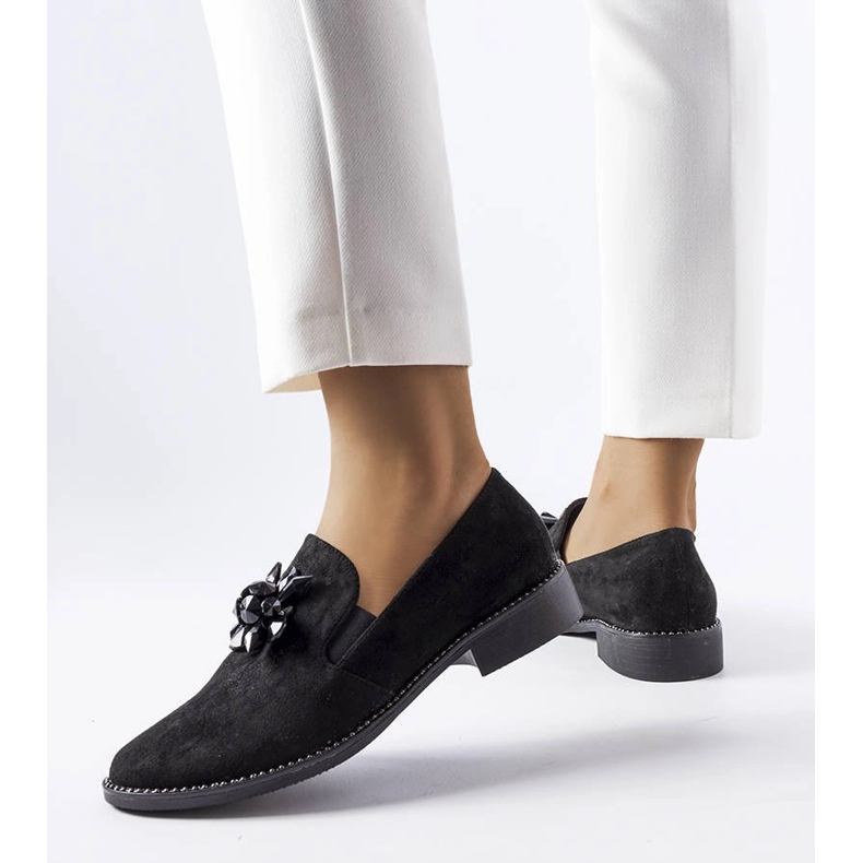 Czarne półbuty z kryształkami Jarvisville 1