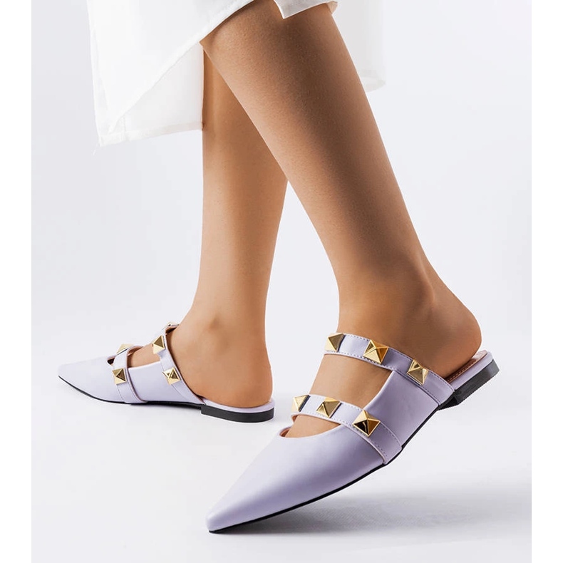 Fioletowe klapki z ćwiekami Ruckman 1